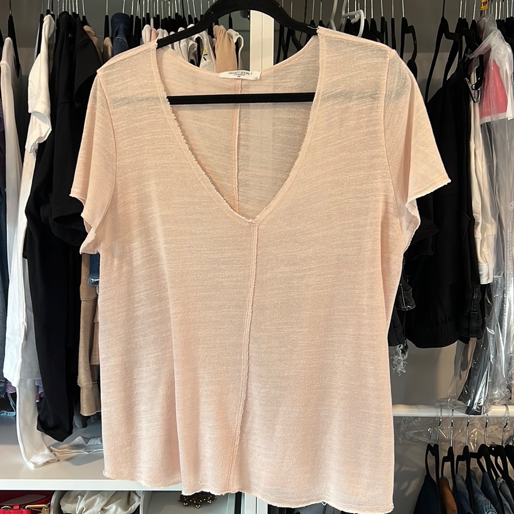Project Social T- Los Angeles size L Made in USA peach color